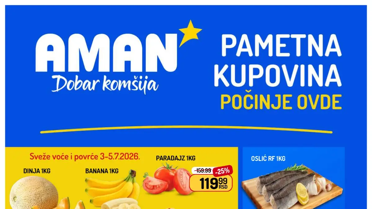 Aman akcija do 60% popusta i nova nedeljna ponuda od 03. do 09.07.2026.