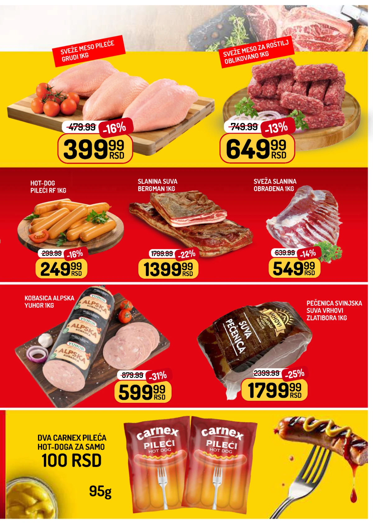 Aman akcija piletina, slanina i mesne prerađevine od 26.06. do 02.07.2026