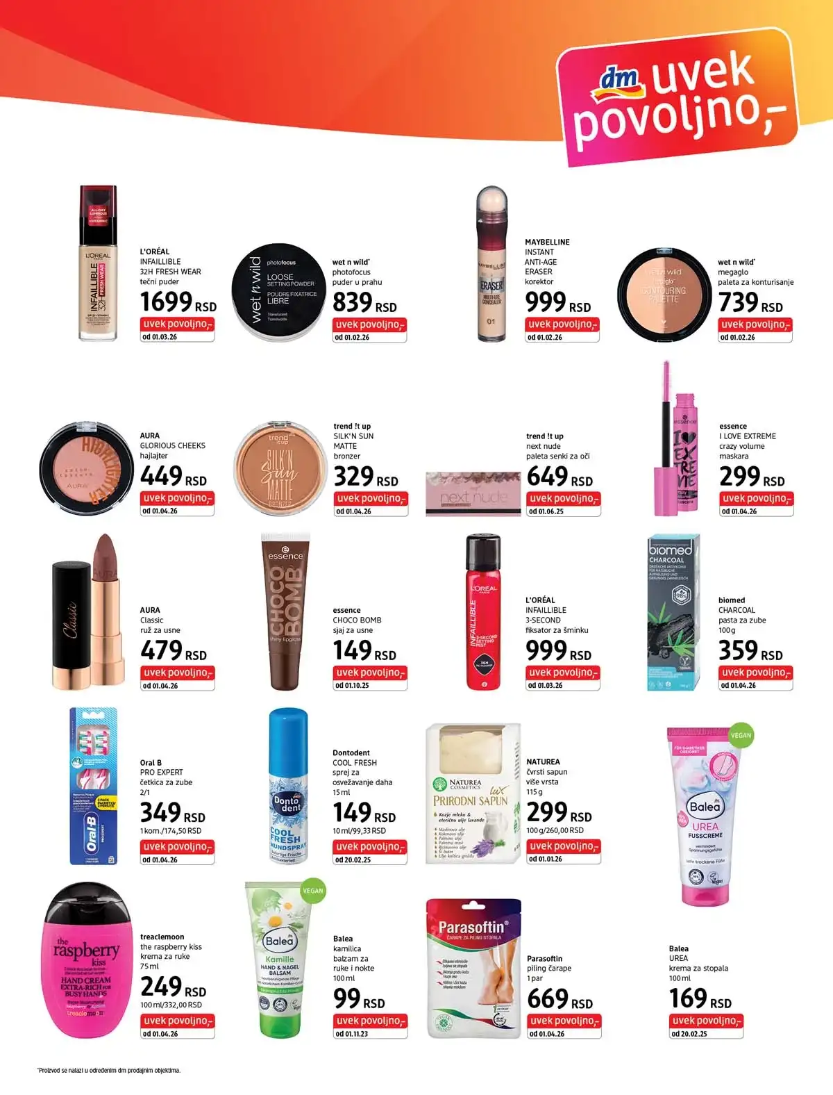 DM katalog sniženja – kozmetika i proizvodi za negu tela