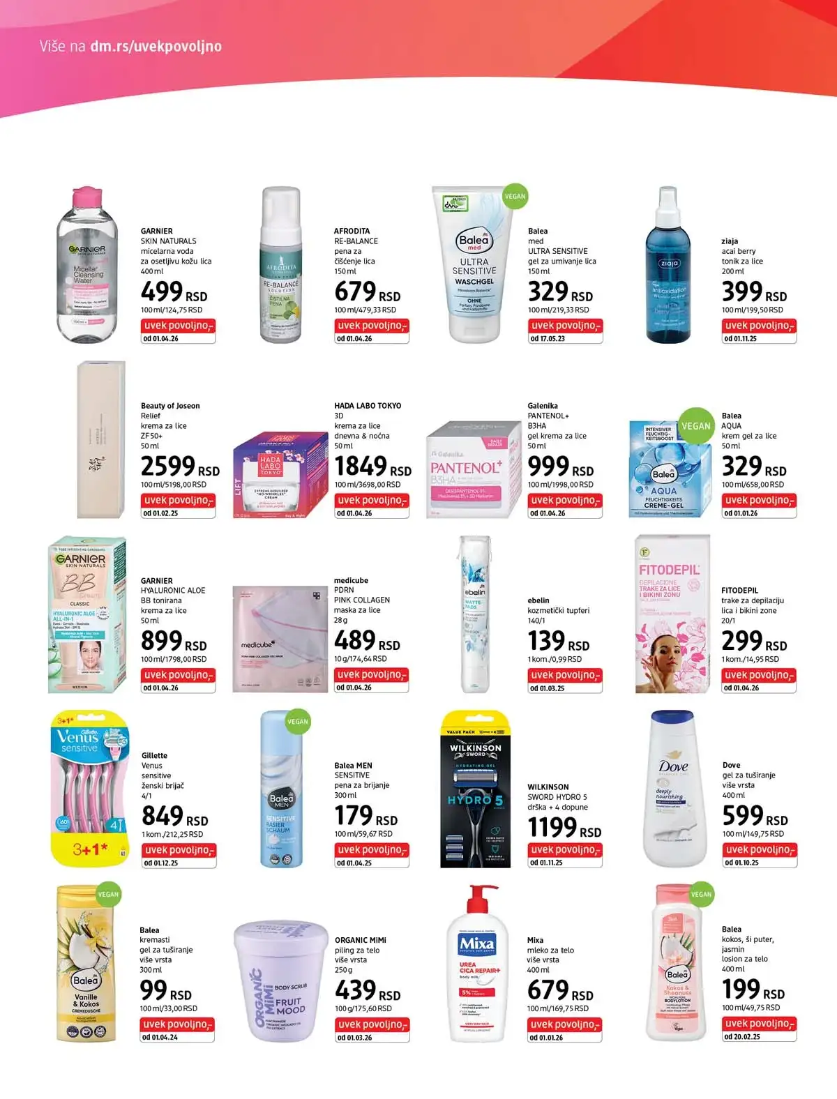 DM katalog akcija – proizvodi za higijenu i negu na popustu