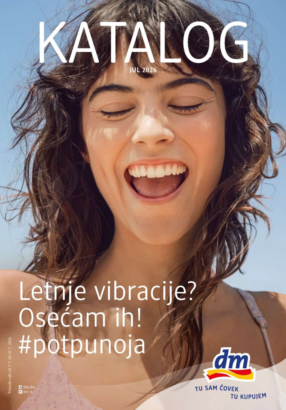 dm katalog jul 2026 Srbija – letnje akcije na kozmetiku, negu, parfeme i proizvode za svakodnevnu upotrebu do 31.07.2026