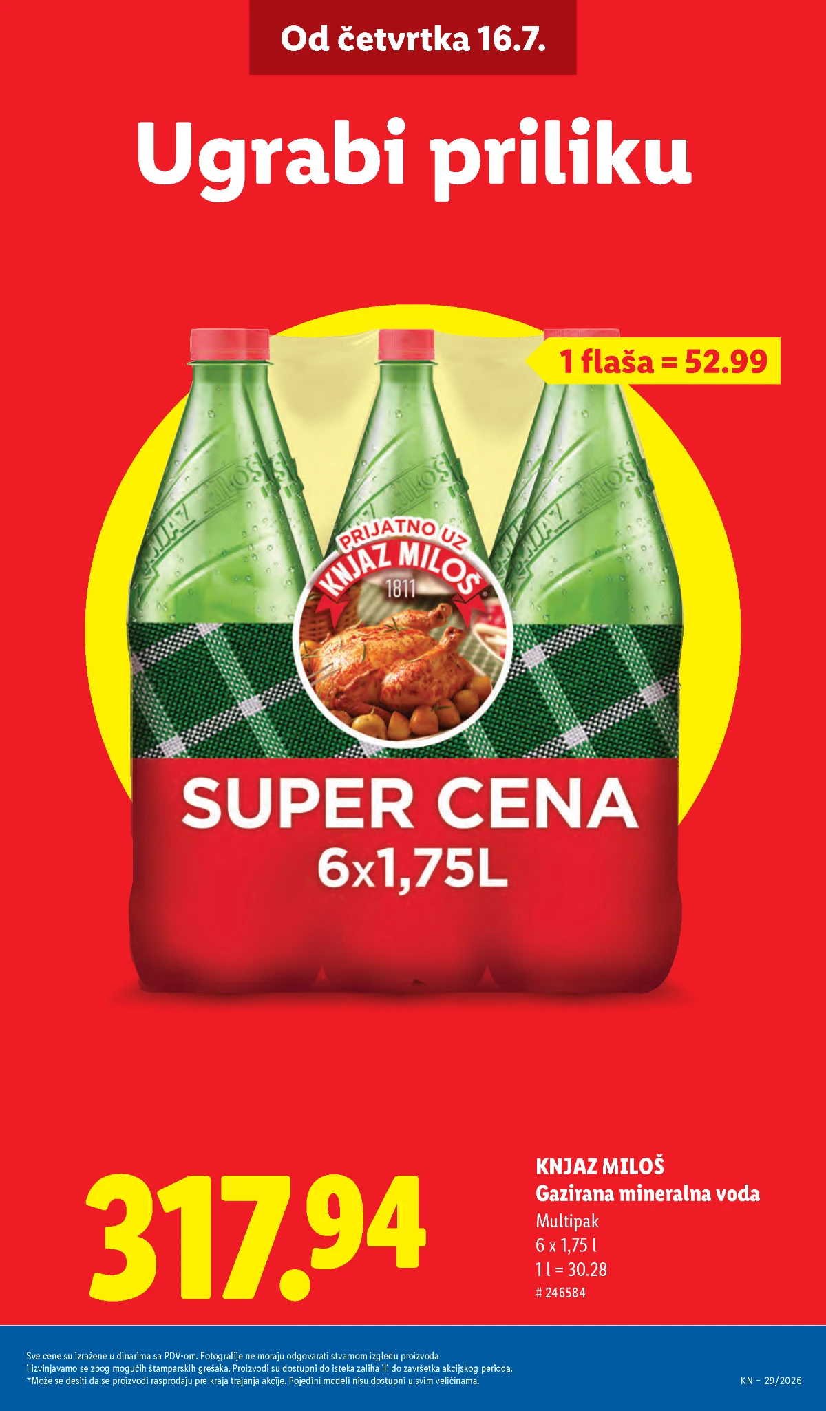 Lidl katalog – Knjaz Miloš gazirana mineralna voda 6 puta 1,75 litara po ceni od 317,94 dinara