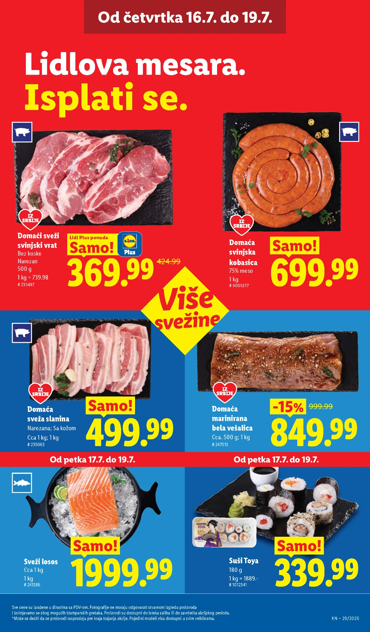 Šunka, kobasice, slanina i suhomesnati proizvodi na sniženju