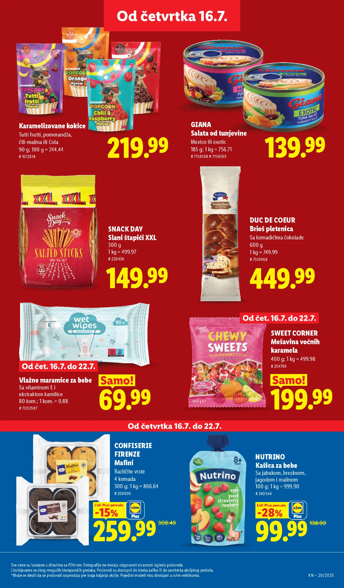 Barilla proizvodi, pesto sos i smrznuto povrće po Lidl cenama