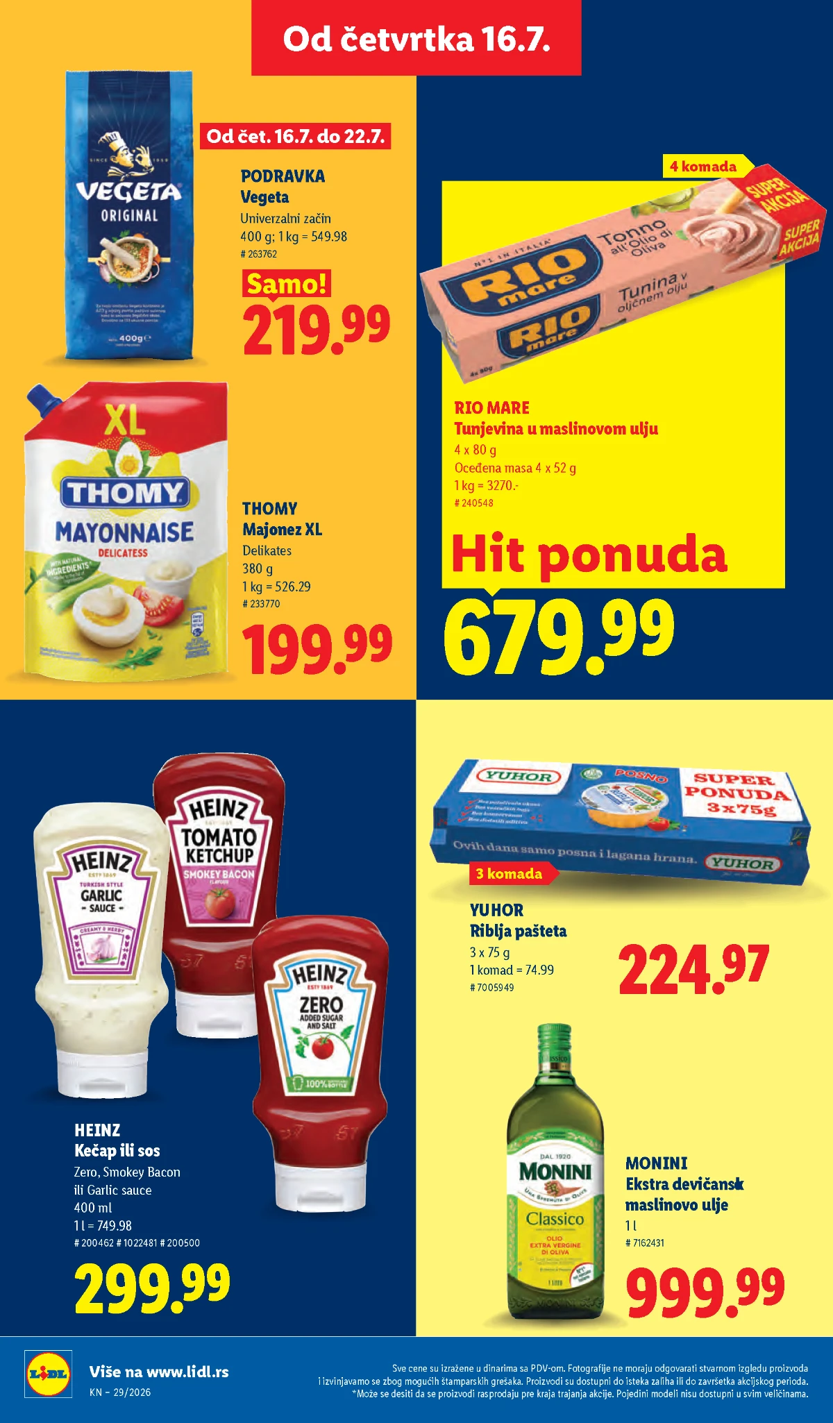 Monster, Pepsi, Sprite i Fruvita proizvodi na Lidl akciji