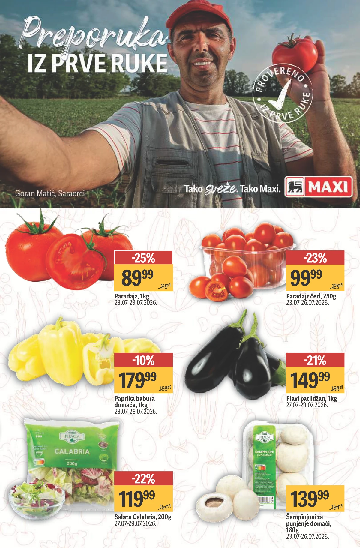 Maxi katalog – sveže povrće po sniženim cenama