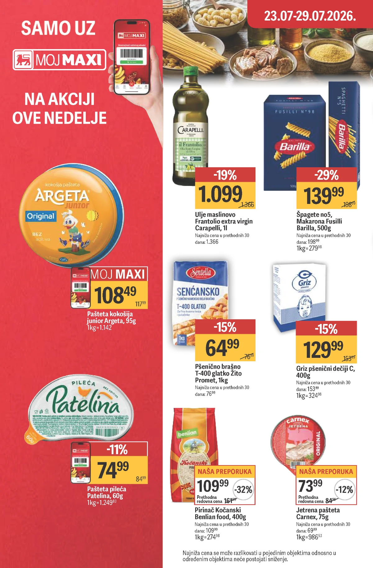 Maxi katalog – prehrambeni proizvodi na akciji