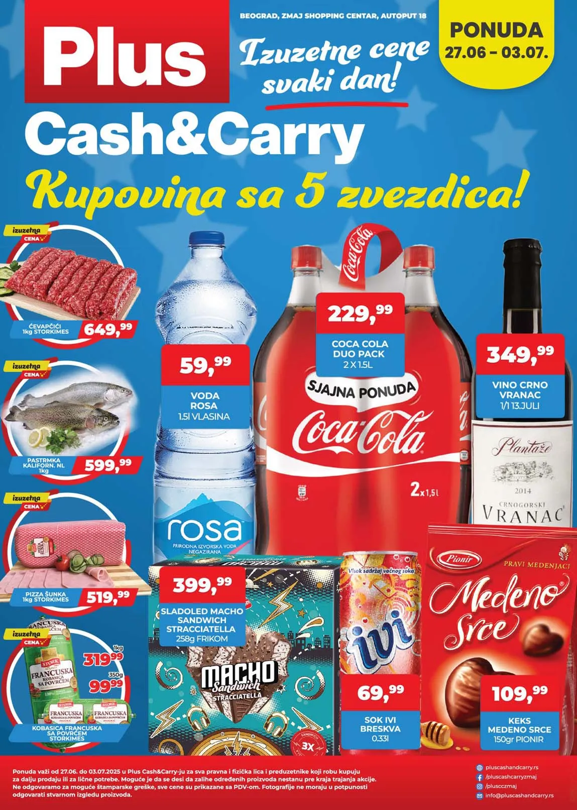 Plus cash carry Akcija Nedeljna sniženja do 03.07.2025