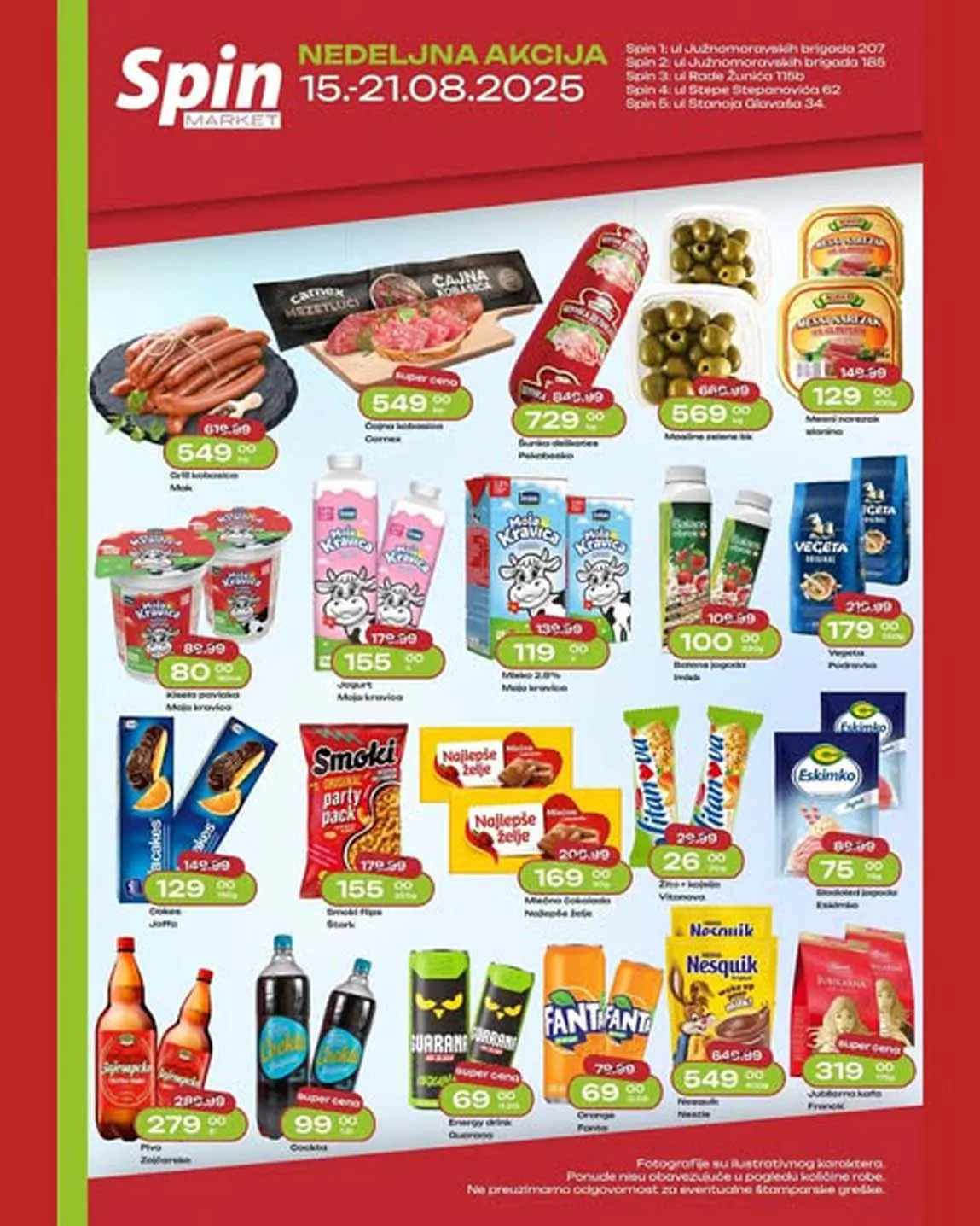 Spin marketi akcija – Sniženja do 21.08.2025. za šoping sa uštedom!
