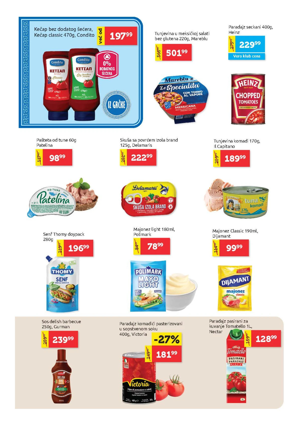 Super VERO katalog – konzervirana hrana, majonez i kečap