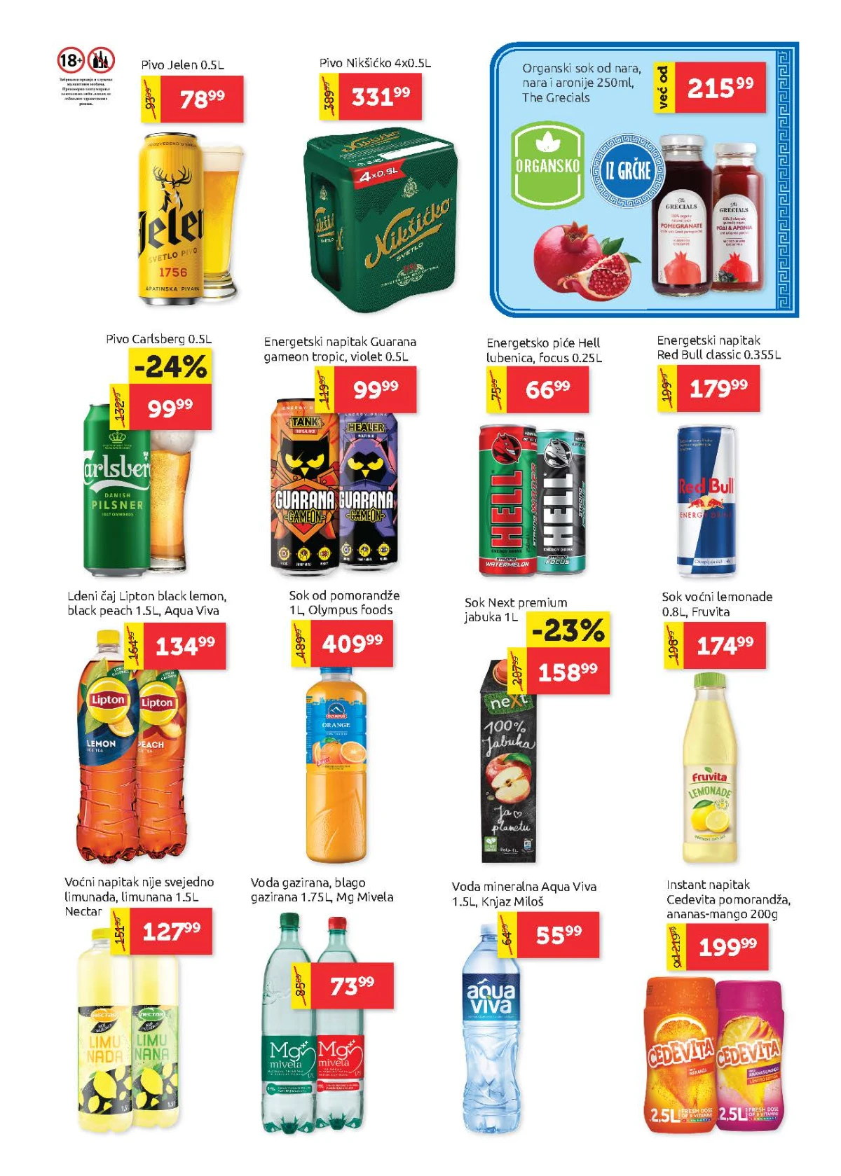Super VERO katalog – mineralna voda, gazirana i negazirana pića
