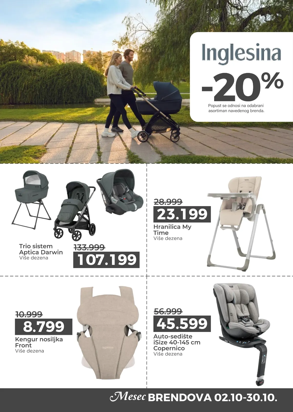 Inglesina akcija – hranilica My Time 23.199 din i kengur nosiljka Front 8.799 din