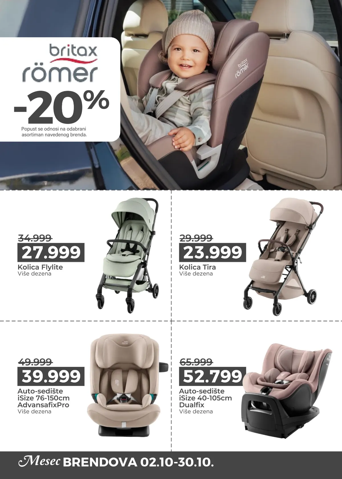 Britax Römer akcija – kolica Tira 23.999 din i auto-sedište Advansafix Pro 39.999 din
