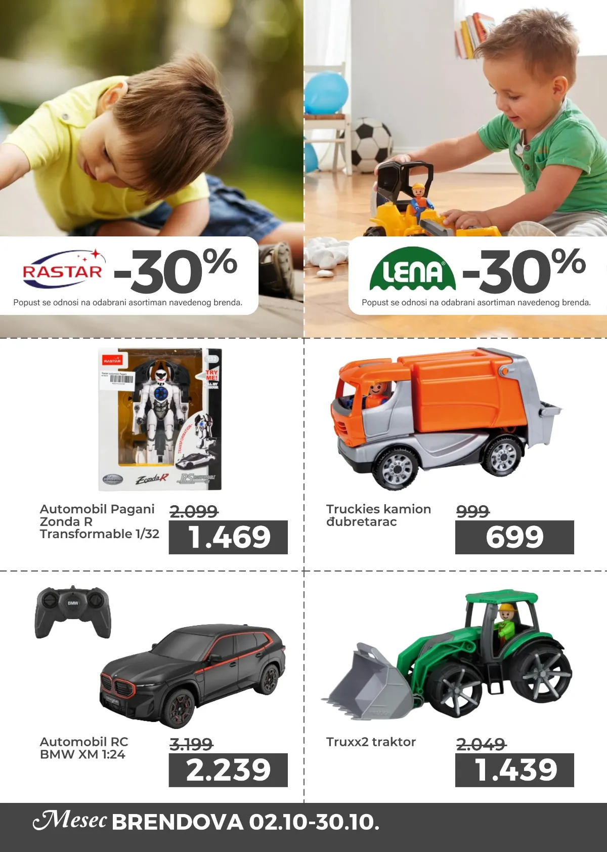 Rastar i Lena igračke sa 30% popusta – Pagani Zonda R Transformable, RC BMW XM, Truckies kamion i Truxx2 traktor