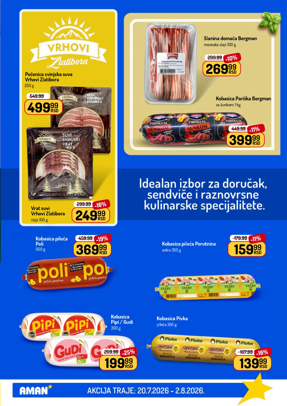 Mlijeko, jogurt i mliječni proizvodi u Aman katalogu.