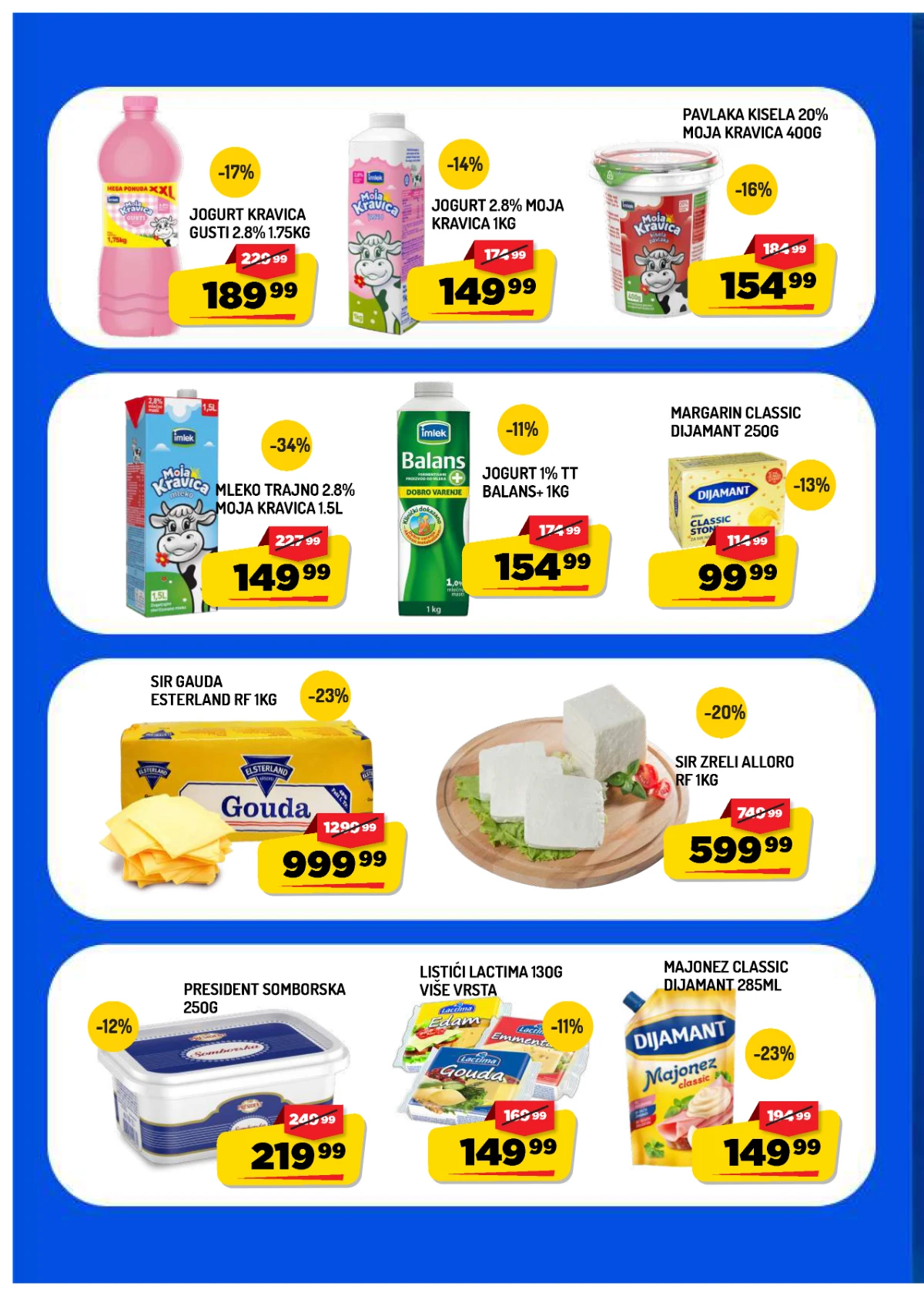Aman katalog strana 4 – mleko, jogurt, sirevi, pavlaka i mlečni proizvodi.