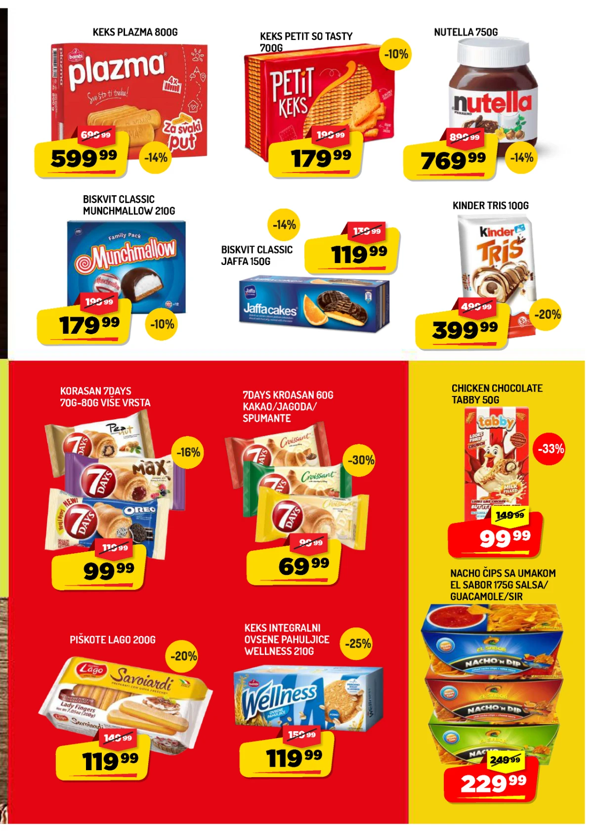 Aman katalog strana 7 – keksi, kroasani, čokolade, Nutella i slatkiši na akciji.