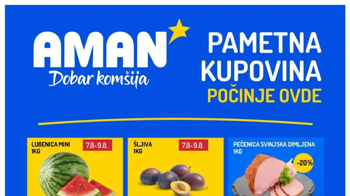 AMAN katalog do 13.08.2026. – popusti do 50% na prehranu, meso, sladolede, piće, kućnu hemiju i proizvode za domaćinstvo
