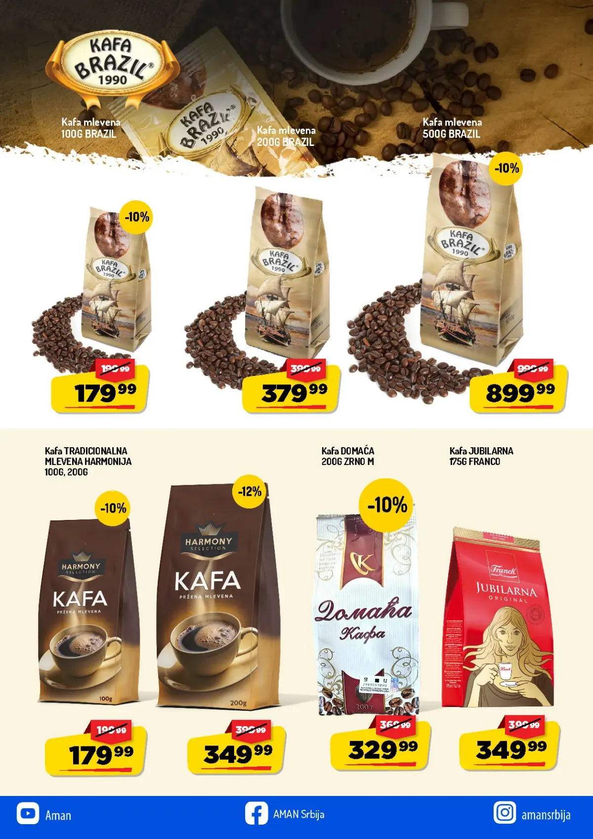 AMAN Dani kafe – Brazil, Harmonija, Domaća i Jubilarna kafa na akciji