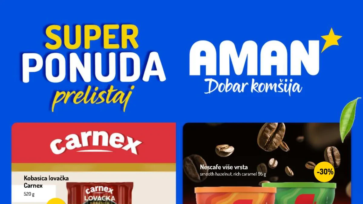 AMAN Super ponuda od 26.10. do 08.11.2026. – akcijske cene prehrambenih proizvoda i popusti do 50%