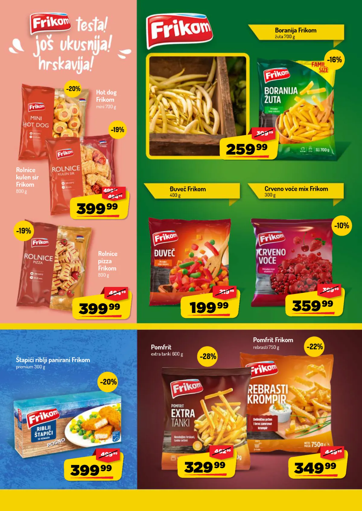 AMAN katalog strana 12 – Frikom rolnice, hot dog, boranija, đuveč, pomfrit i riblji štapići