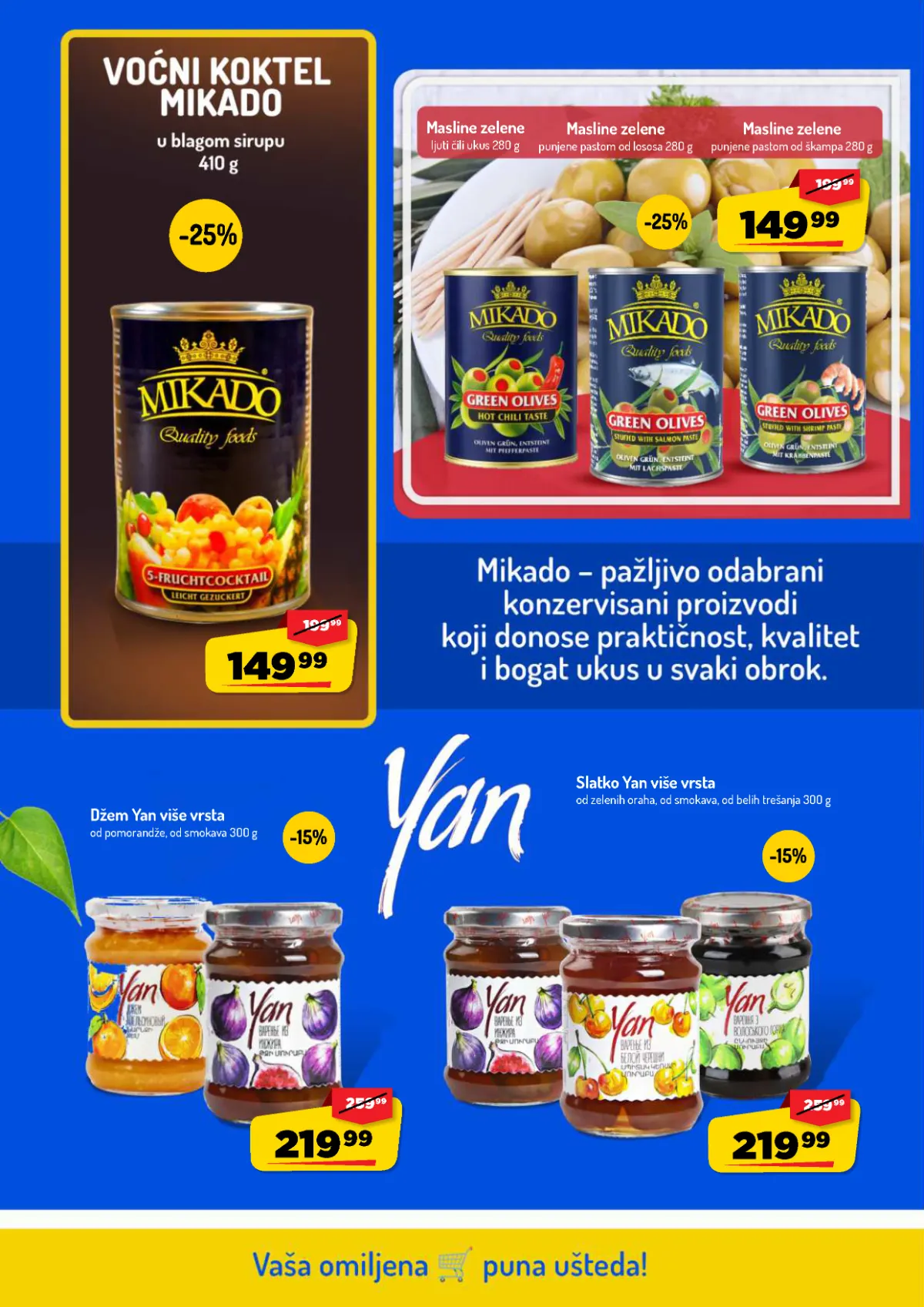 AMAN katalog strana 14 – Mikado masline i voćni koktel, Yan džemovi i slatko