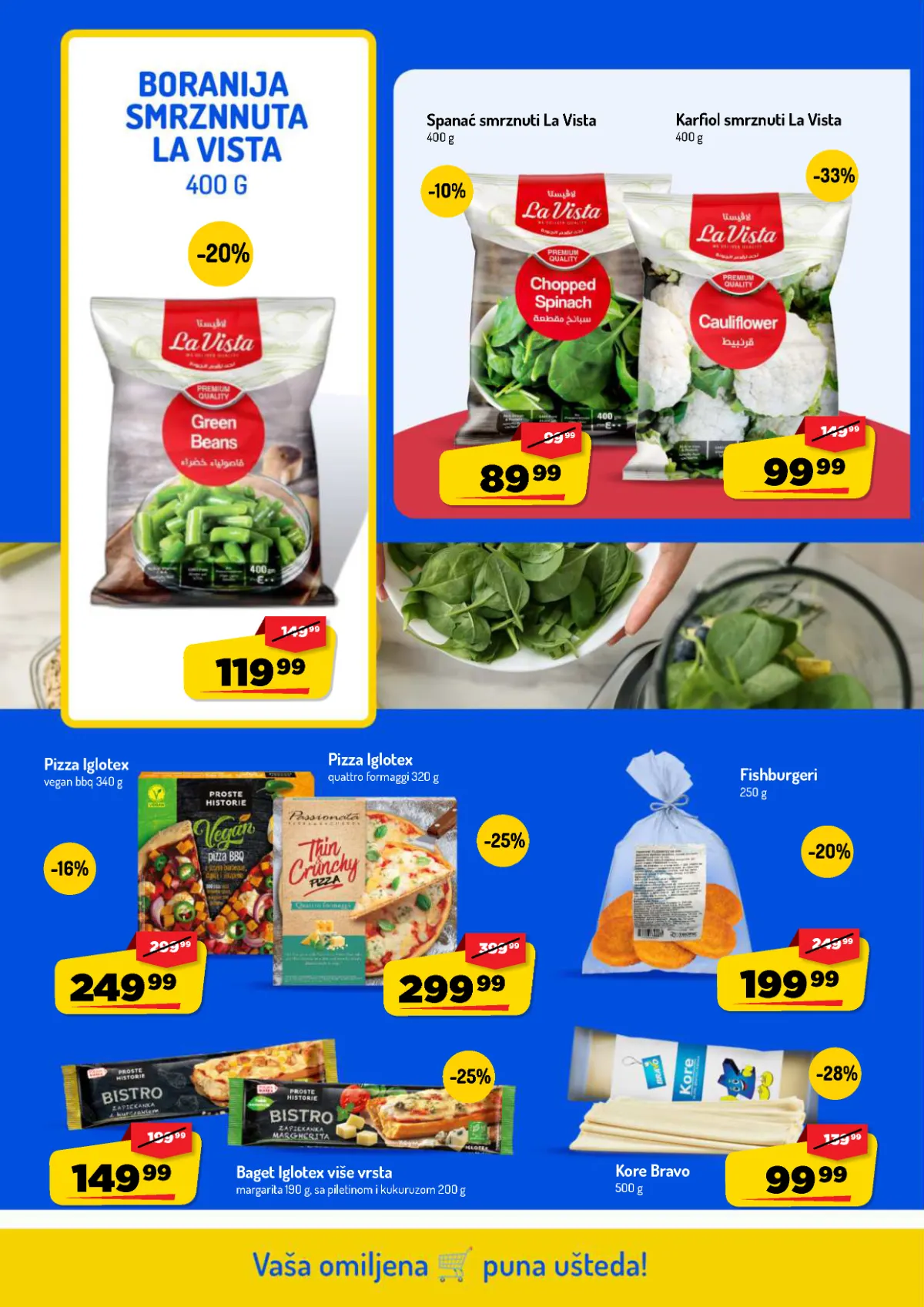 AMAN katalog strana 16 – La Vista zamrznuta boranija, spanać, karfiol, Iglotex pice i Bravo kore