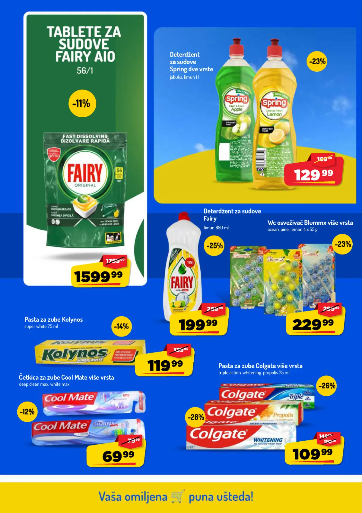 AMAN katalog strana 38 – Fairy i Spring deterdženti za sudove, Colgate pasta za zube i četkice
