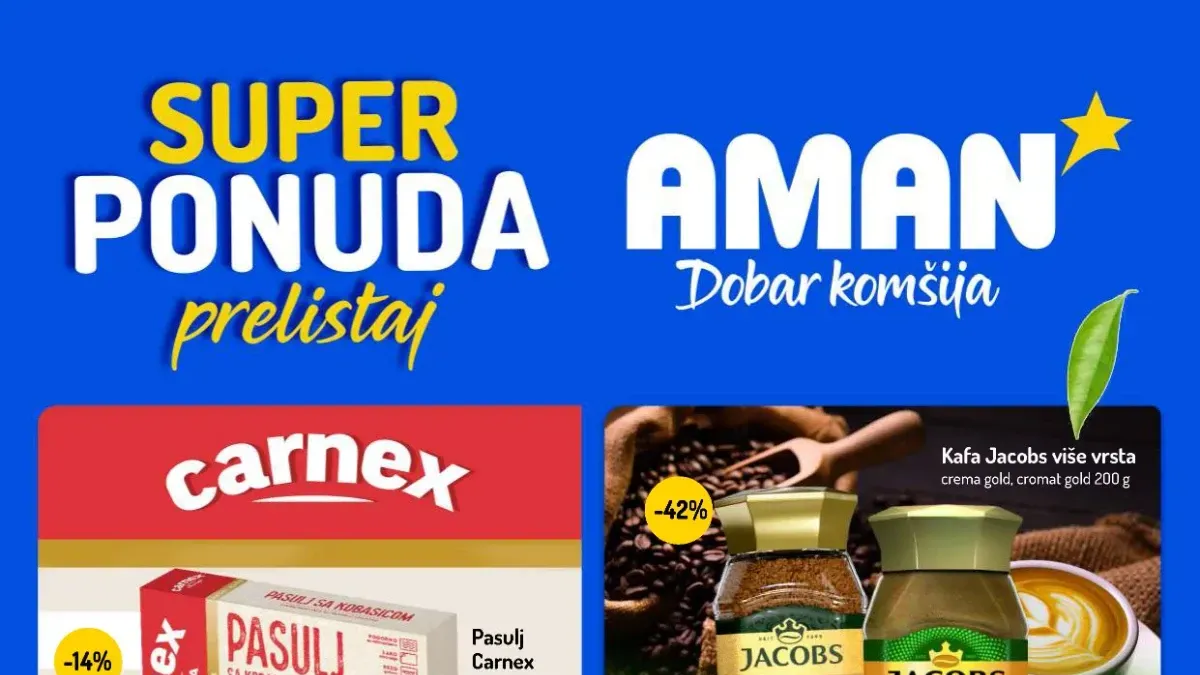 AMAN katalog od 31.08. do 13.09.2026. – prehrana, piće, kućna hemija i drugi proizvodi sniženi do 60%