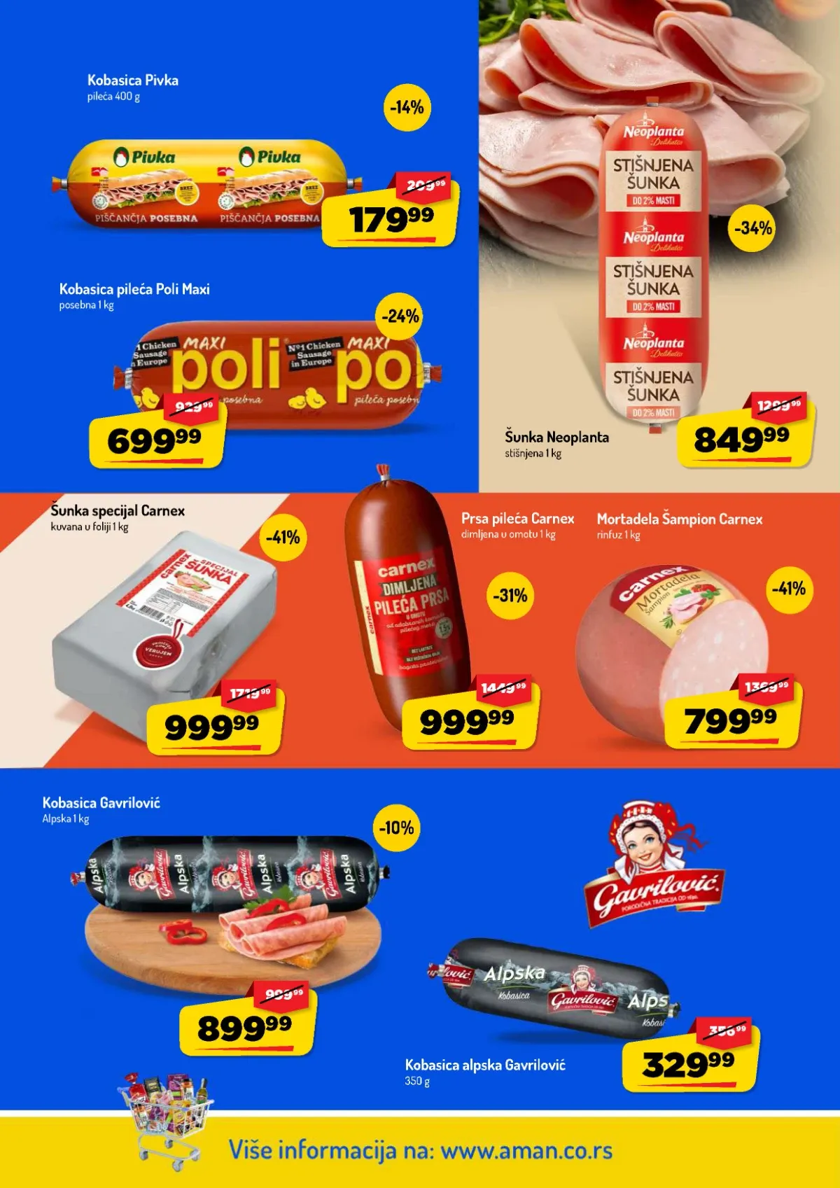 AMAN katalog do 13.09.2026. – Carnex kuvana šunka i Šampion mortadela snižene do 41%