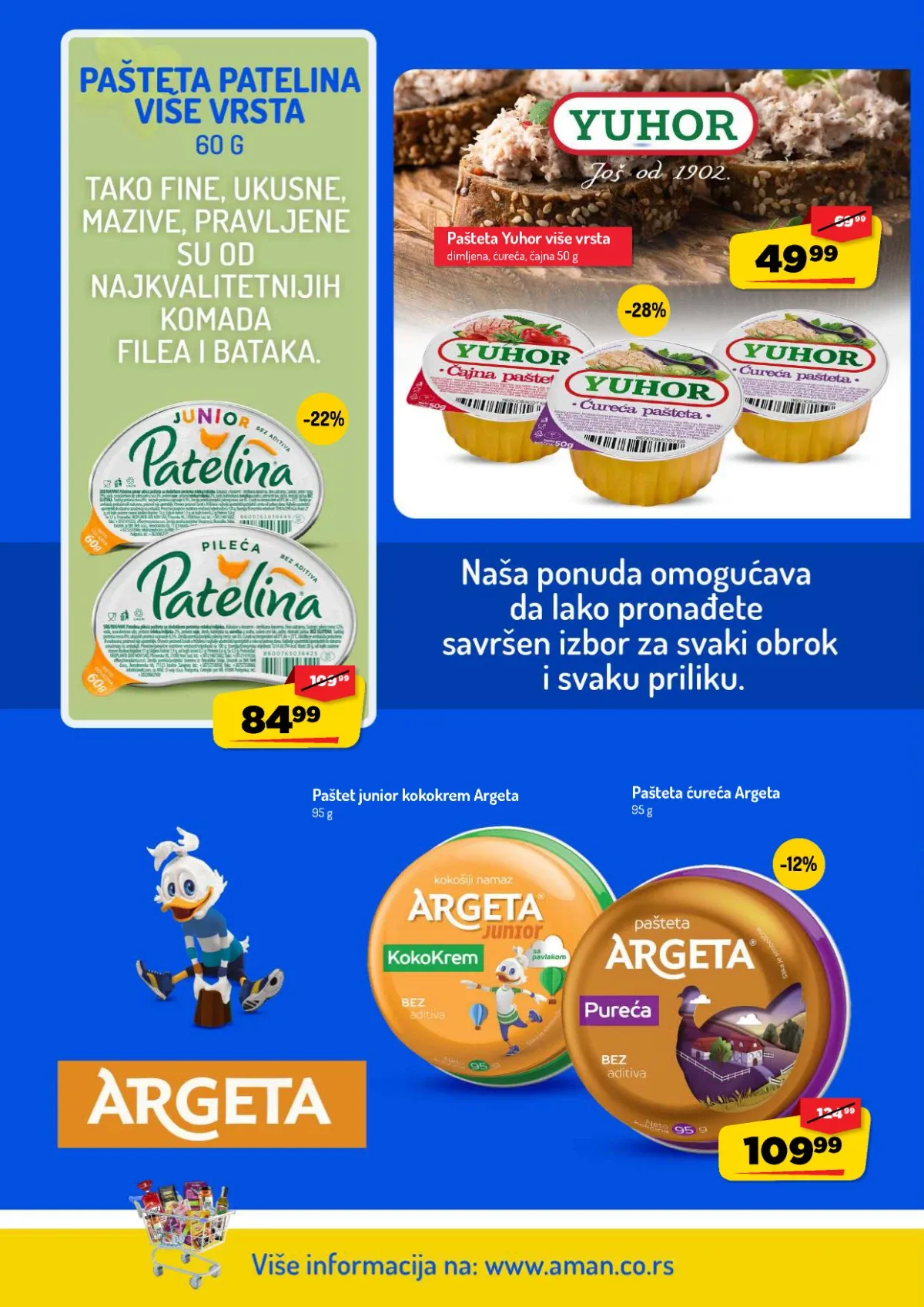 AMAN katalog do 13.09.2026. – Yuhor pašteta i Argeta Junior pašteta na akciji