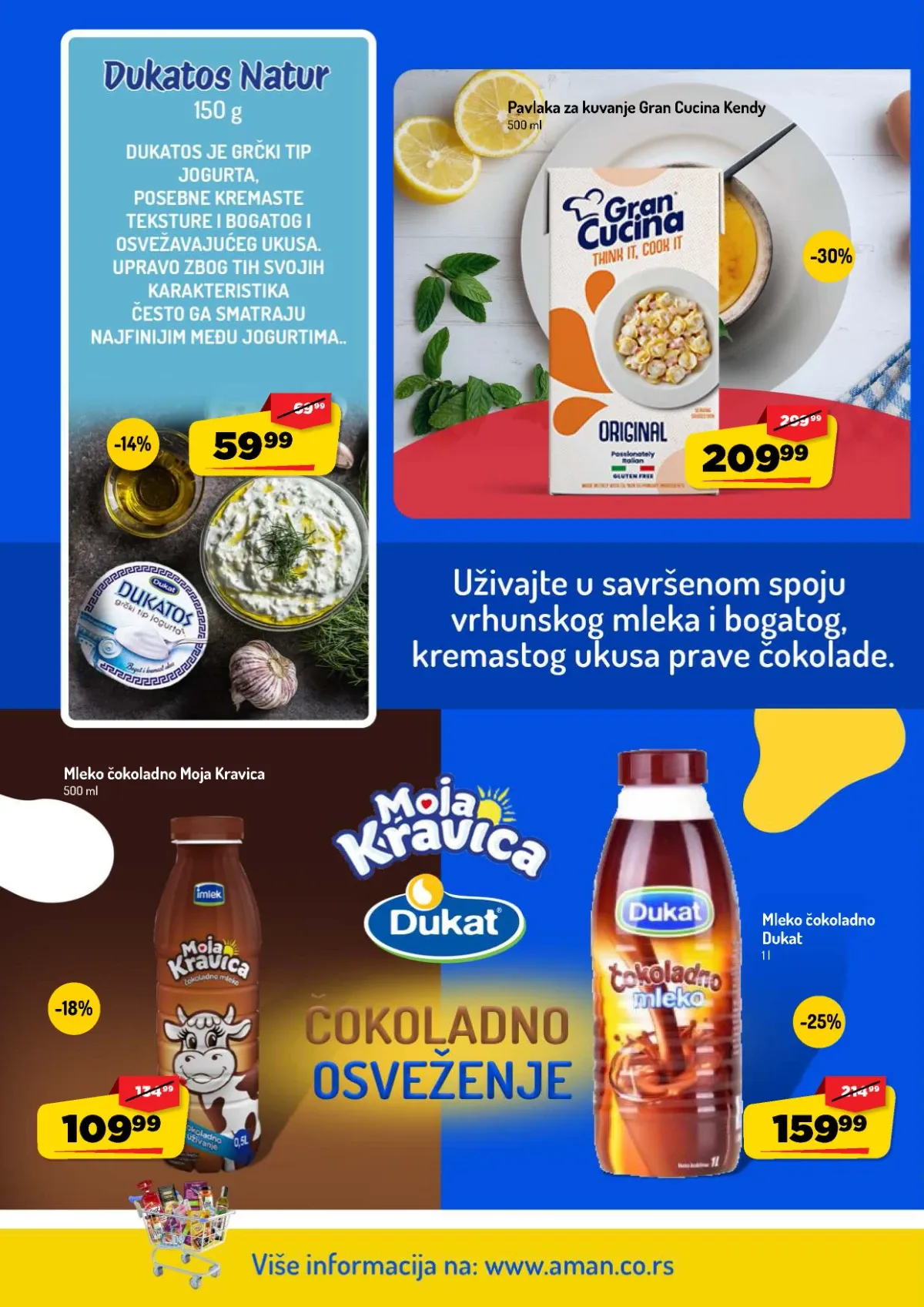 AMAN katalog do 13.09.2026. – Gran Cucina pavlaka za kuvanje i Dukat čokoladno mleko na akciji