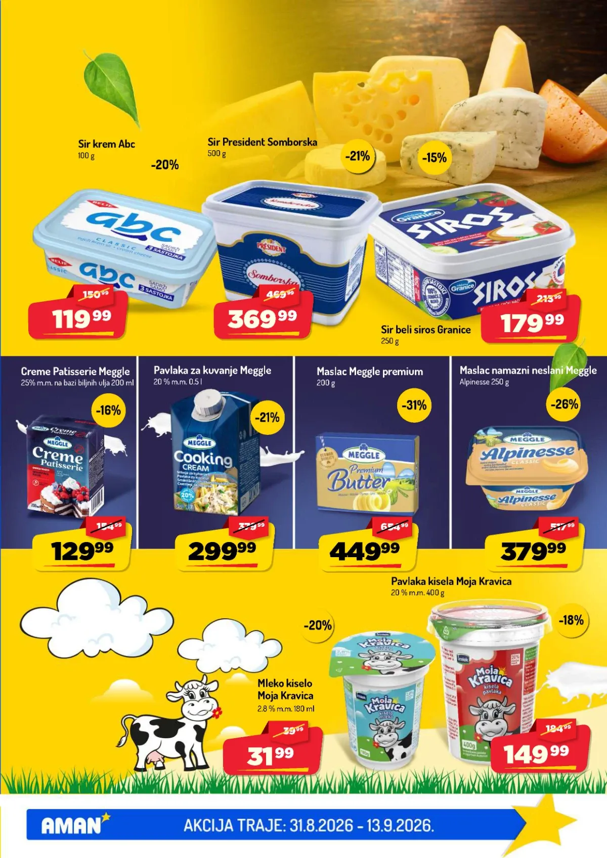 AMAN katalog do 13.09.2026. – Meggle Premium maslac i Alpinesse namazni maslac na akciji