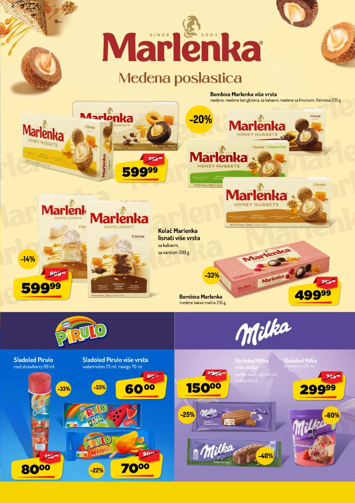 AMAN katalog do 13.09.2026. – Milka Strawberry sladoled snižen 60% i Milka sladoled na štapiću snižen 40%