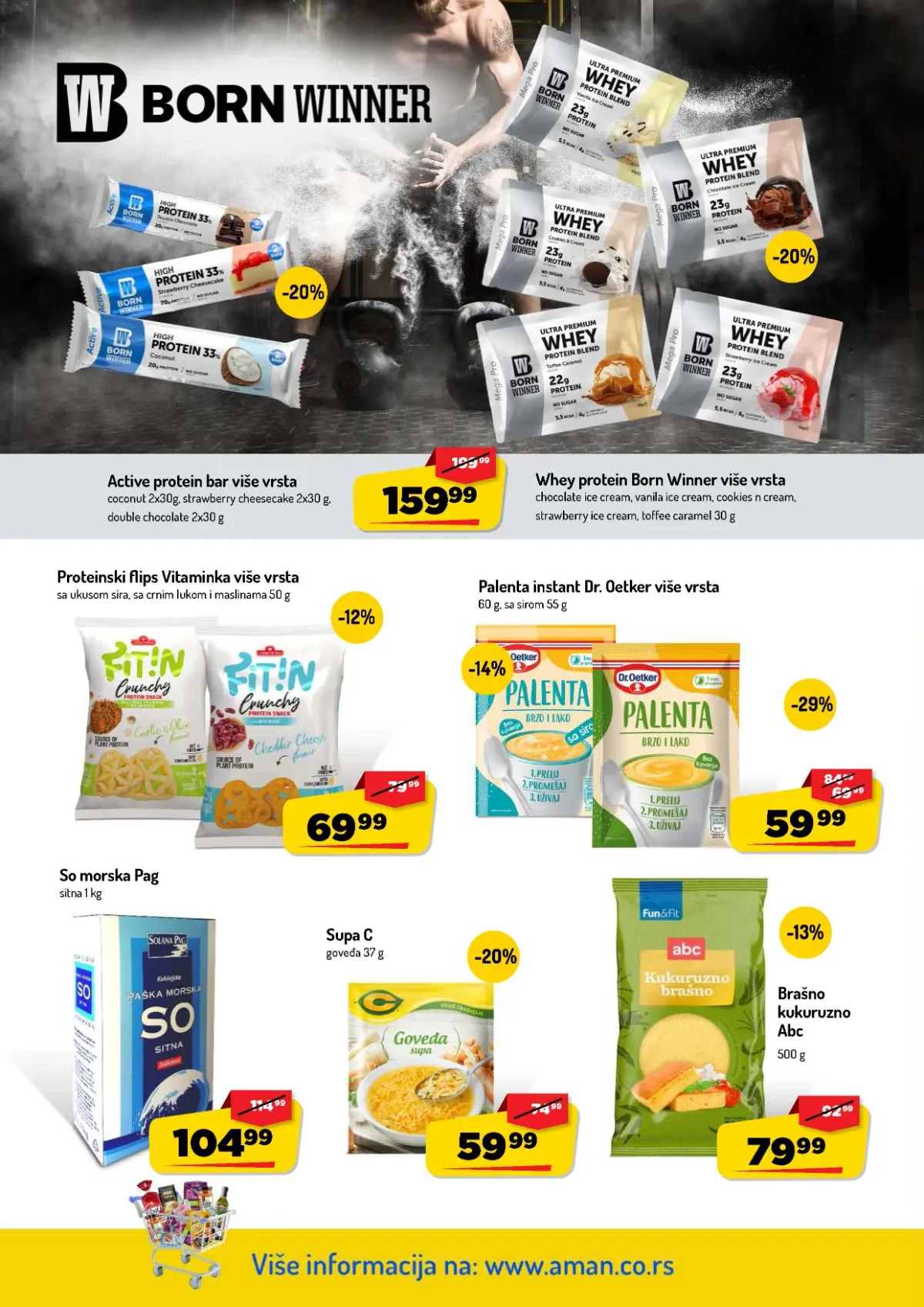 AMAN katalog do 13.09.2026. – Active proteinske pločice i Born Winner Whey protein na akciji