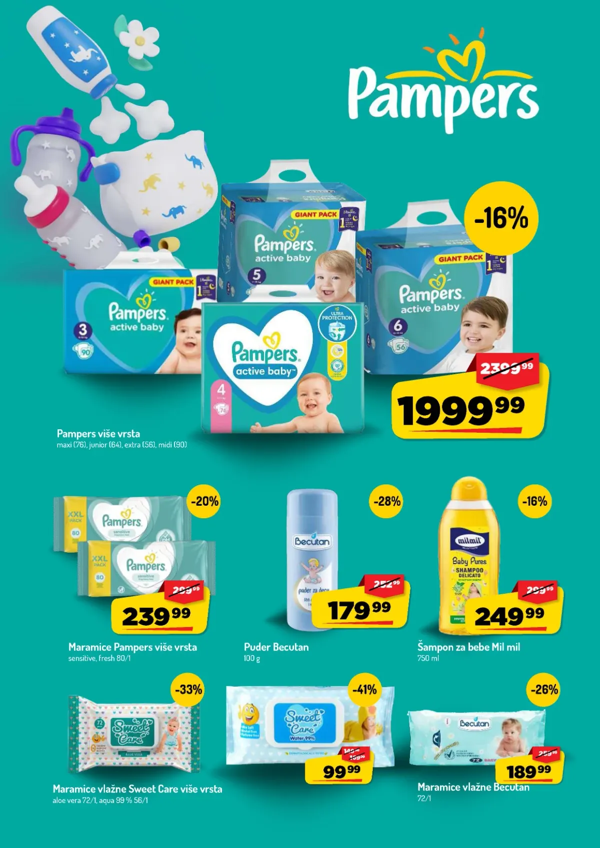 AMAN katalog do 13.09.2026. – Becutan i Sweet Care vlažne maramice na akciji