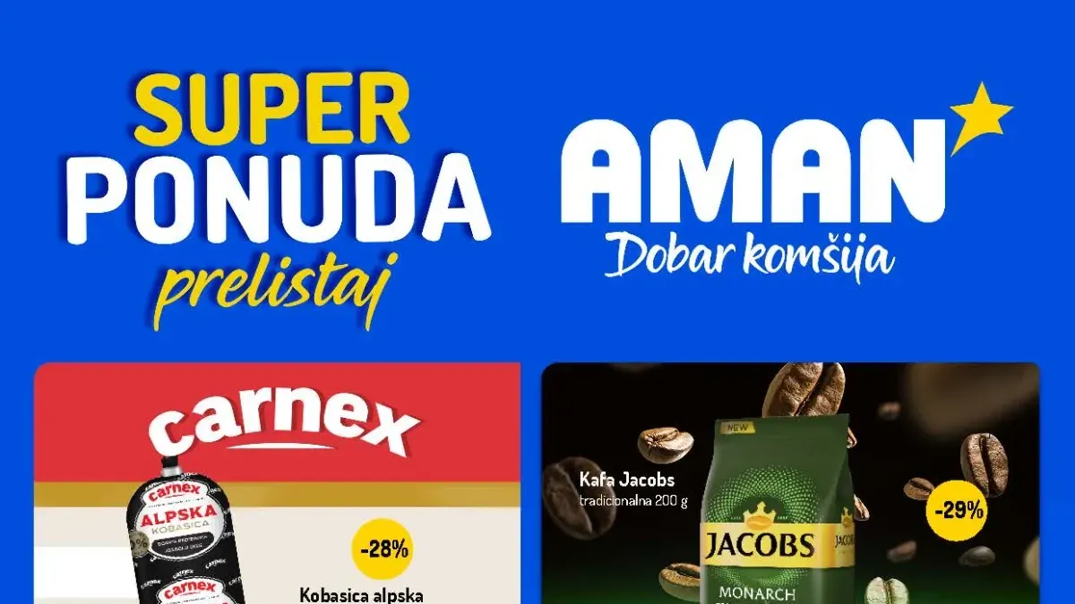 AMAN katalog od 14.09. do 27.09.2026. – hrana, piće, meso i kućne potrepštine na sniženju do 43%
