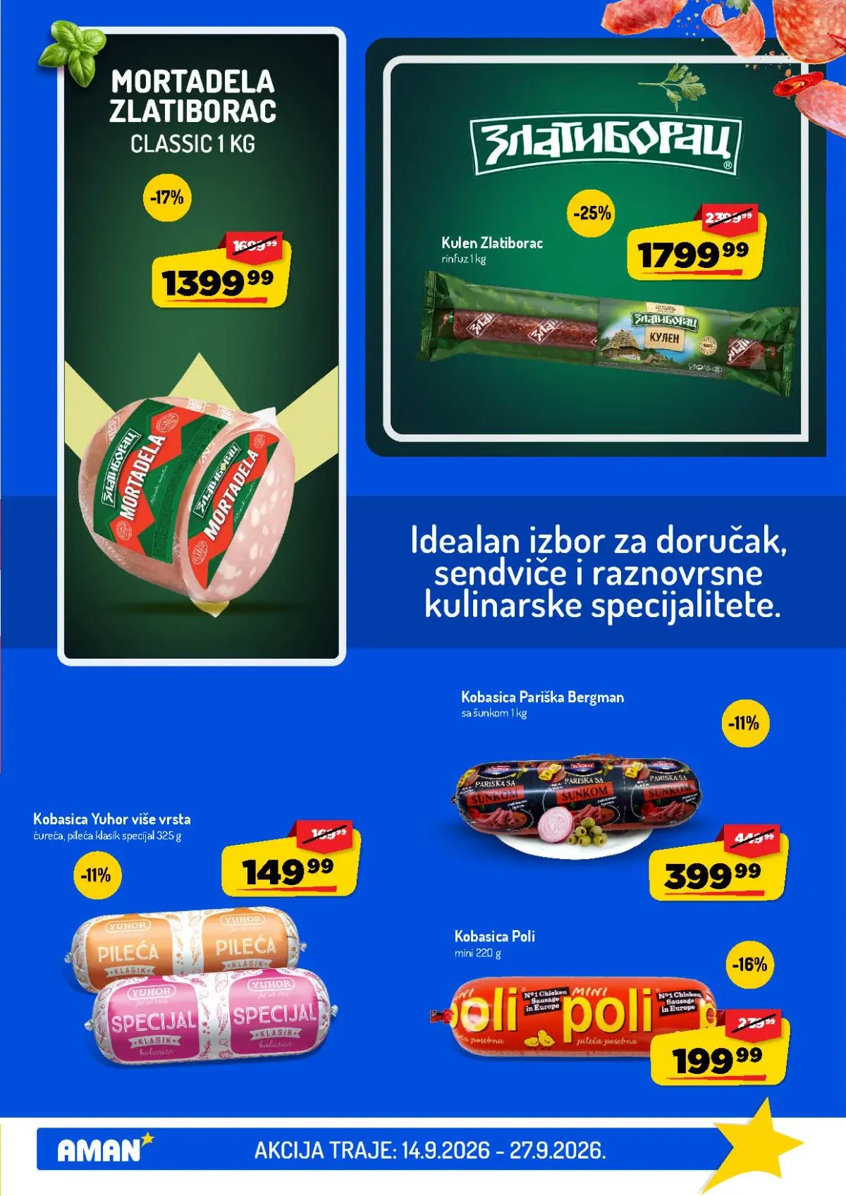 AMAN katalog do 27.09.2026. – Zlatiborac kulen i Poli kobasica