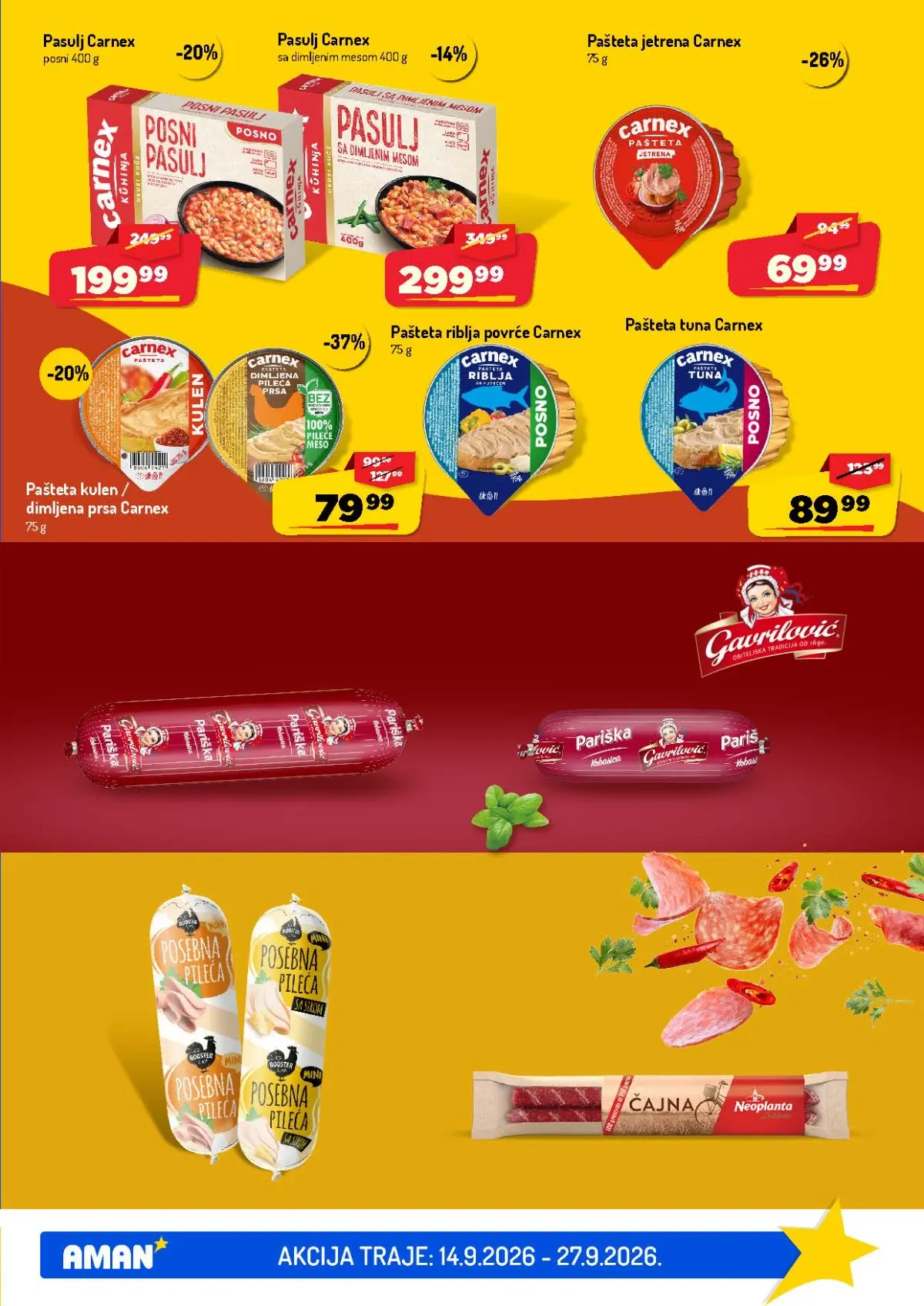 AMAN katalog – Carnex paštete, pasulj i Neoplanta kobasica