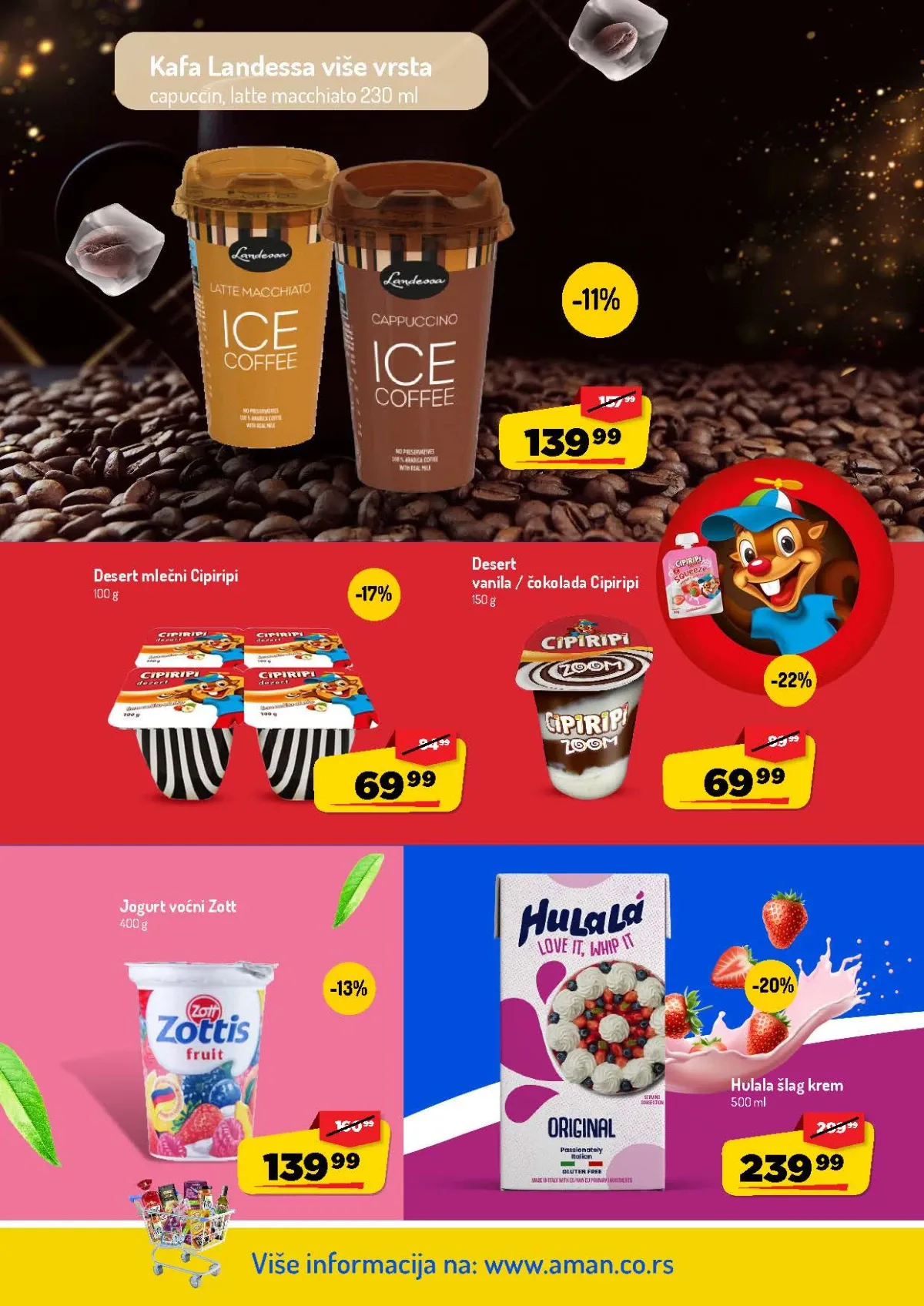 AMAN katalog – mlečni deserti, voćni jogurt i šlag krem