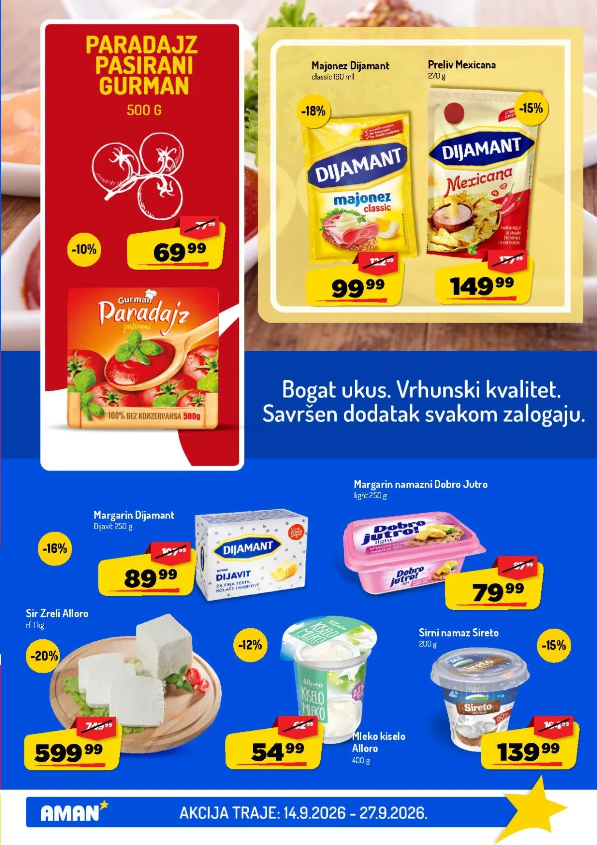 AMAN katalog – sir, majonez, margarin i mlečni proizvodi