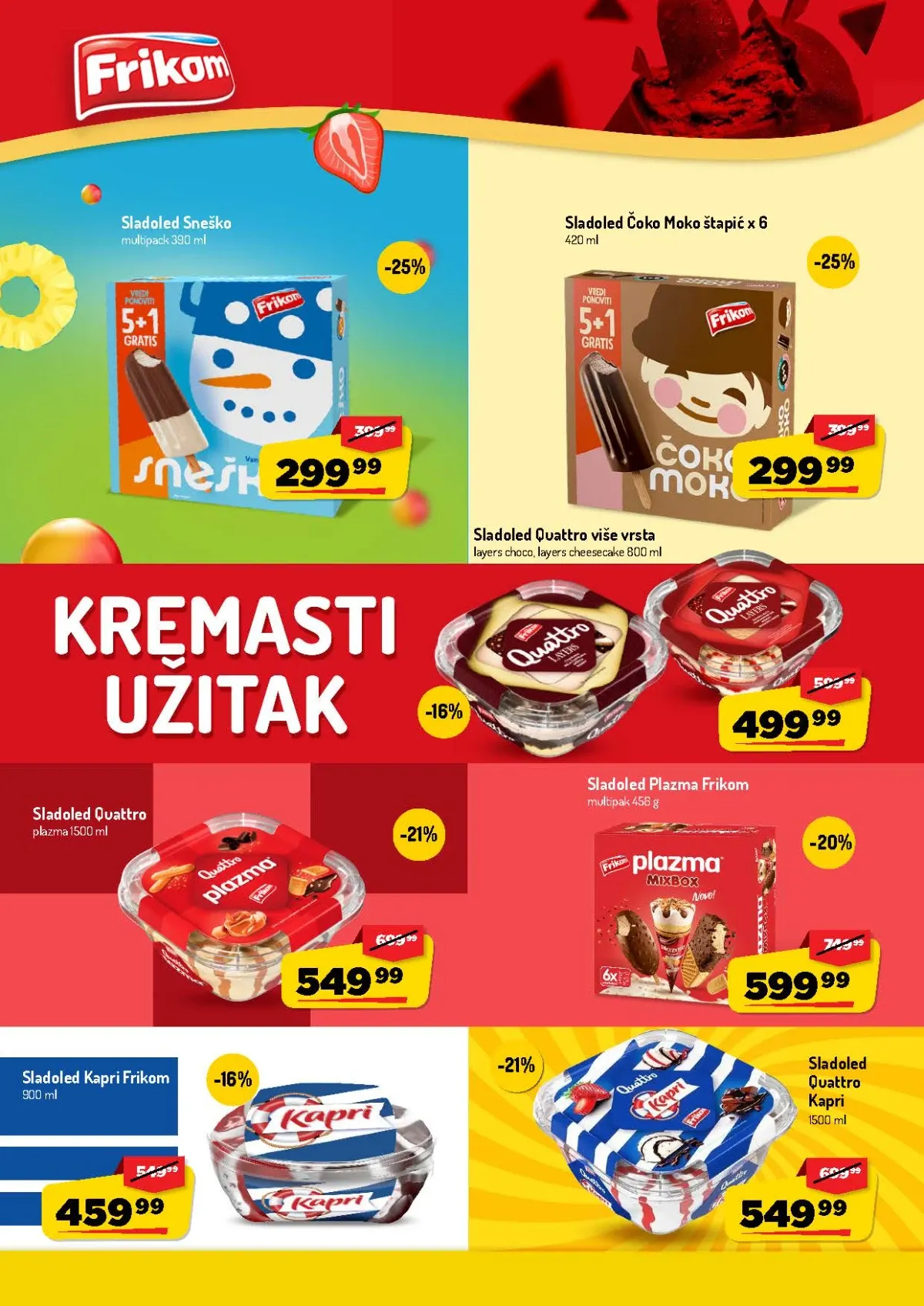 AMAN katalog – Frikom sladoledi Sneško, Quattro, Kapri i Plazma