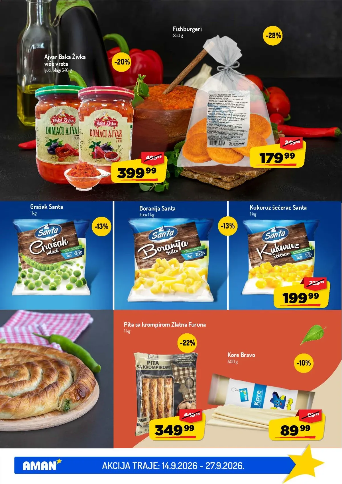 AMAN katalog – ajvar, povrće, pita i riblji burgeri