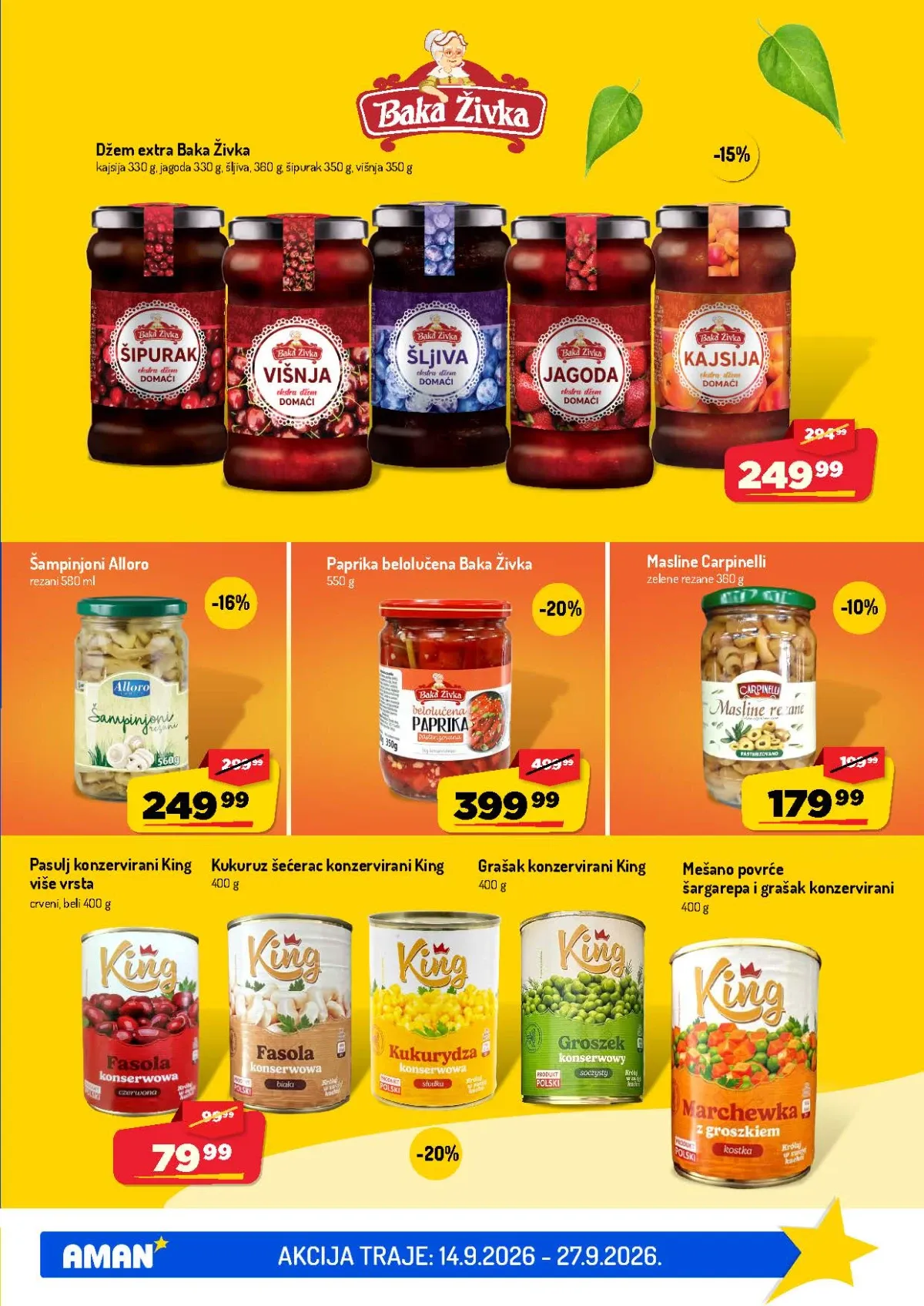 AMAN katalog – džem, šampinjoni, paprika, masline i konzervisano povrće
