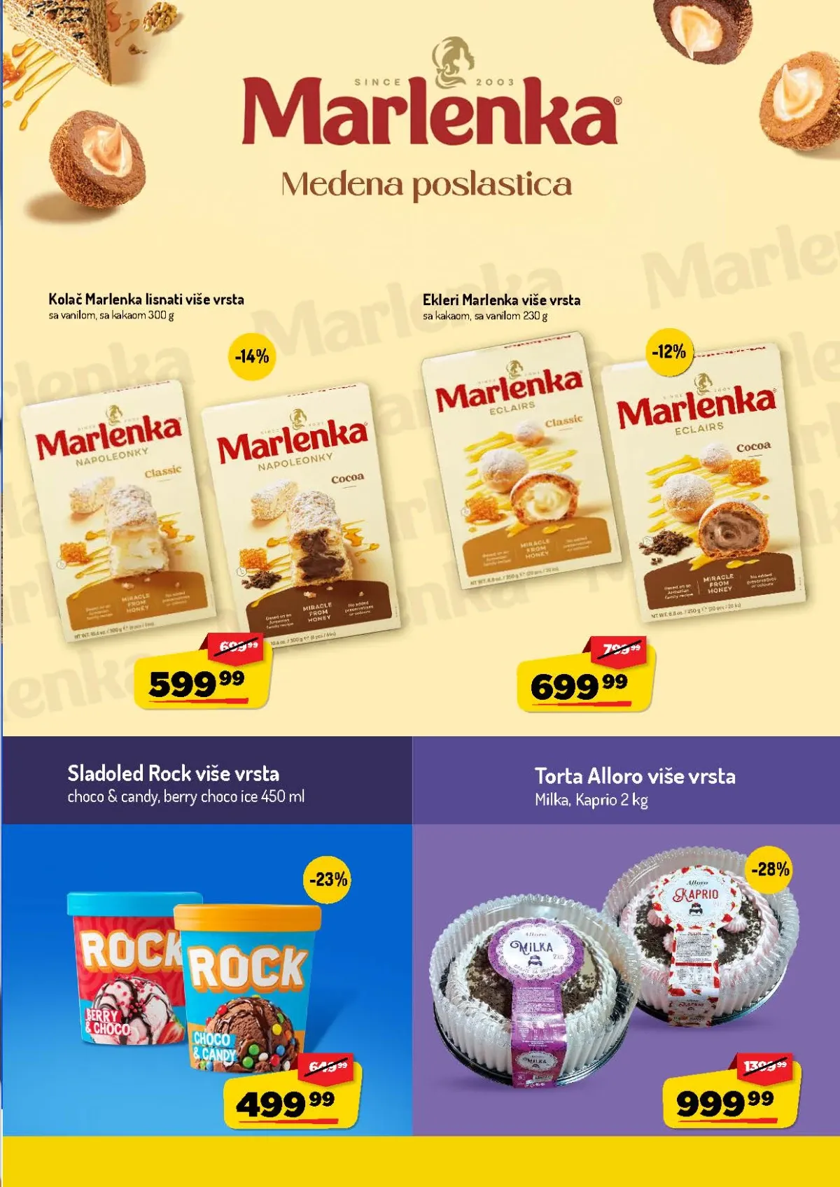 AMAN katalog – Marlenka kolači, ekleri, sladoled i torte