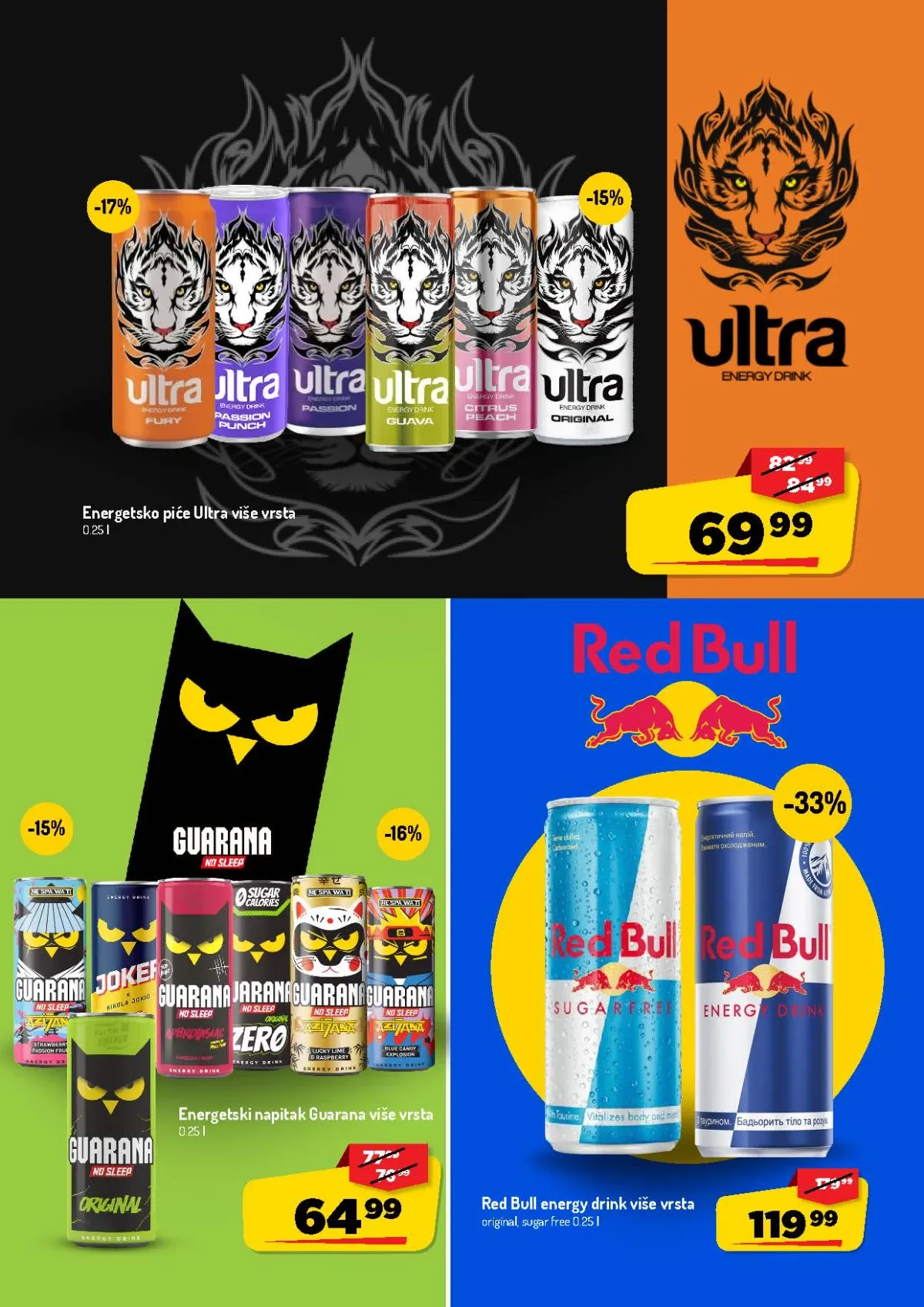 AMAN katalog – Ultra, Guarana i Red Bull energetska pića