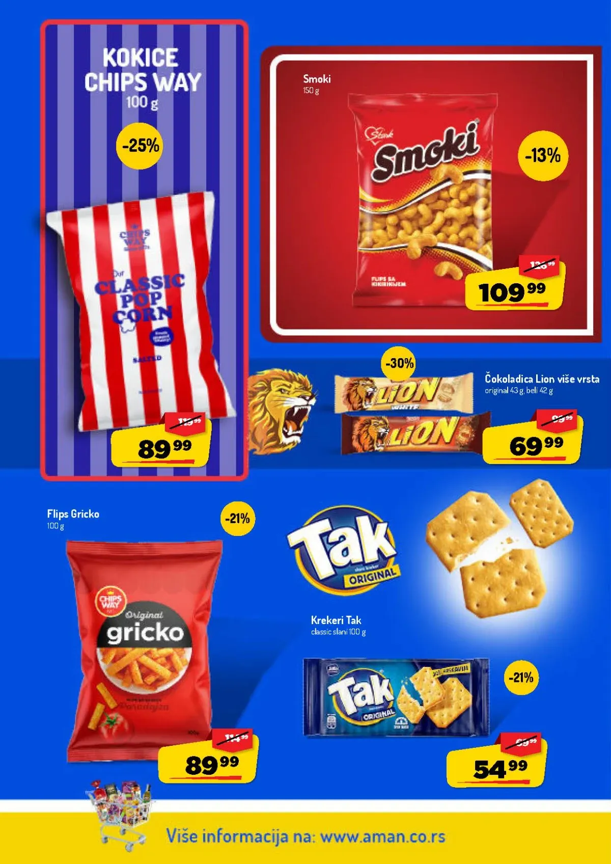 AMAN katalog – Smoki, Lion čokoladice, Gricko i Tak krekeri