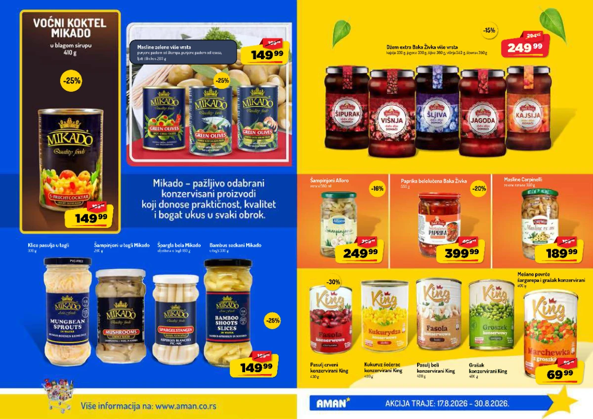 AMAN katalog strana 8 – masline, povrće, džemovi i konzervirani proizvodi na akciji