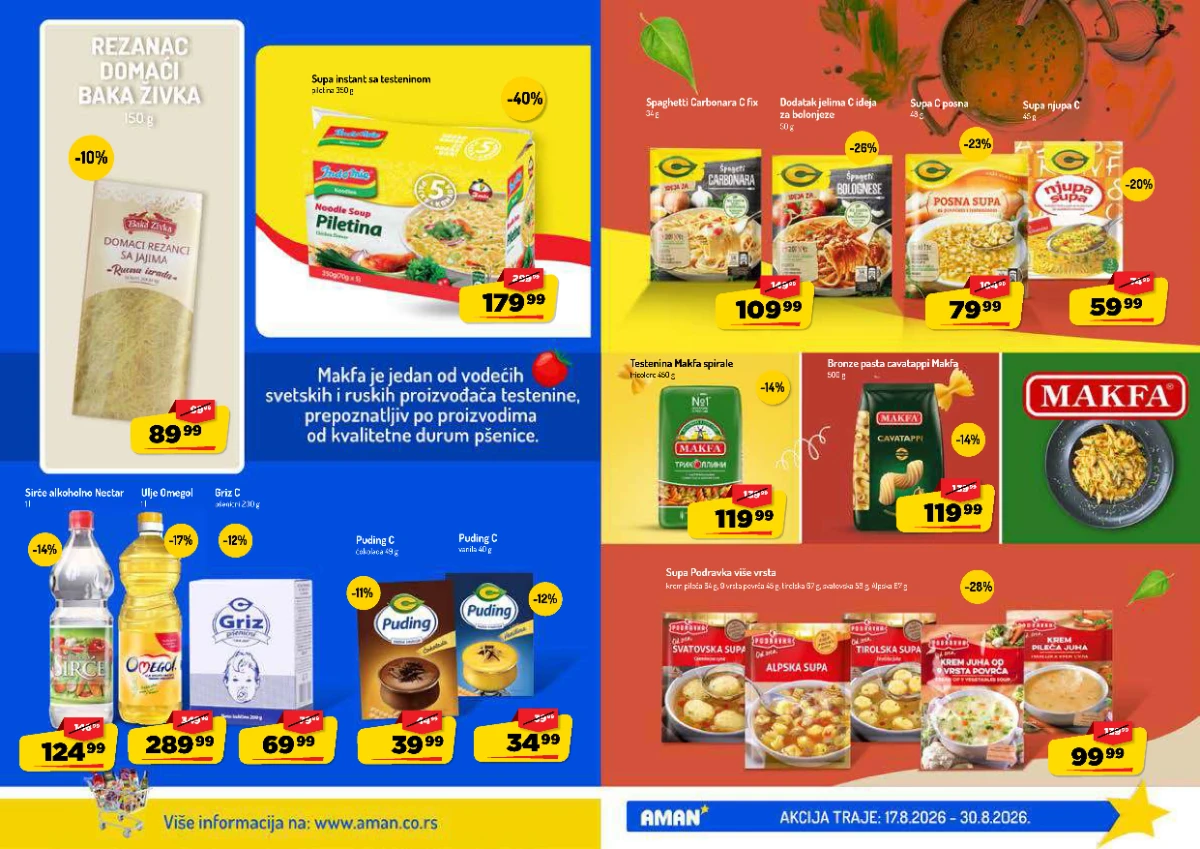 AMAN katalog strana 9 – supe, testenine, ulje i proizvodi za pripremu obroka