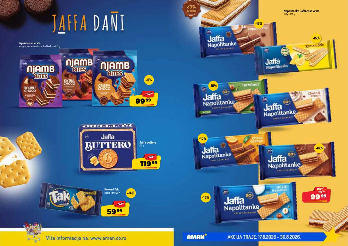 AMAN katalog strana 14 – Jaffa napolitanke, Njamb, Buttero i krekeri na akciji